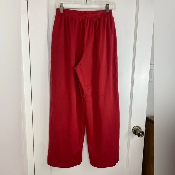 GOELIA High-Waisted Knitted Wide Leg Pull On Pants in Red size Medium (US 6) - Picture 4 of 9